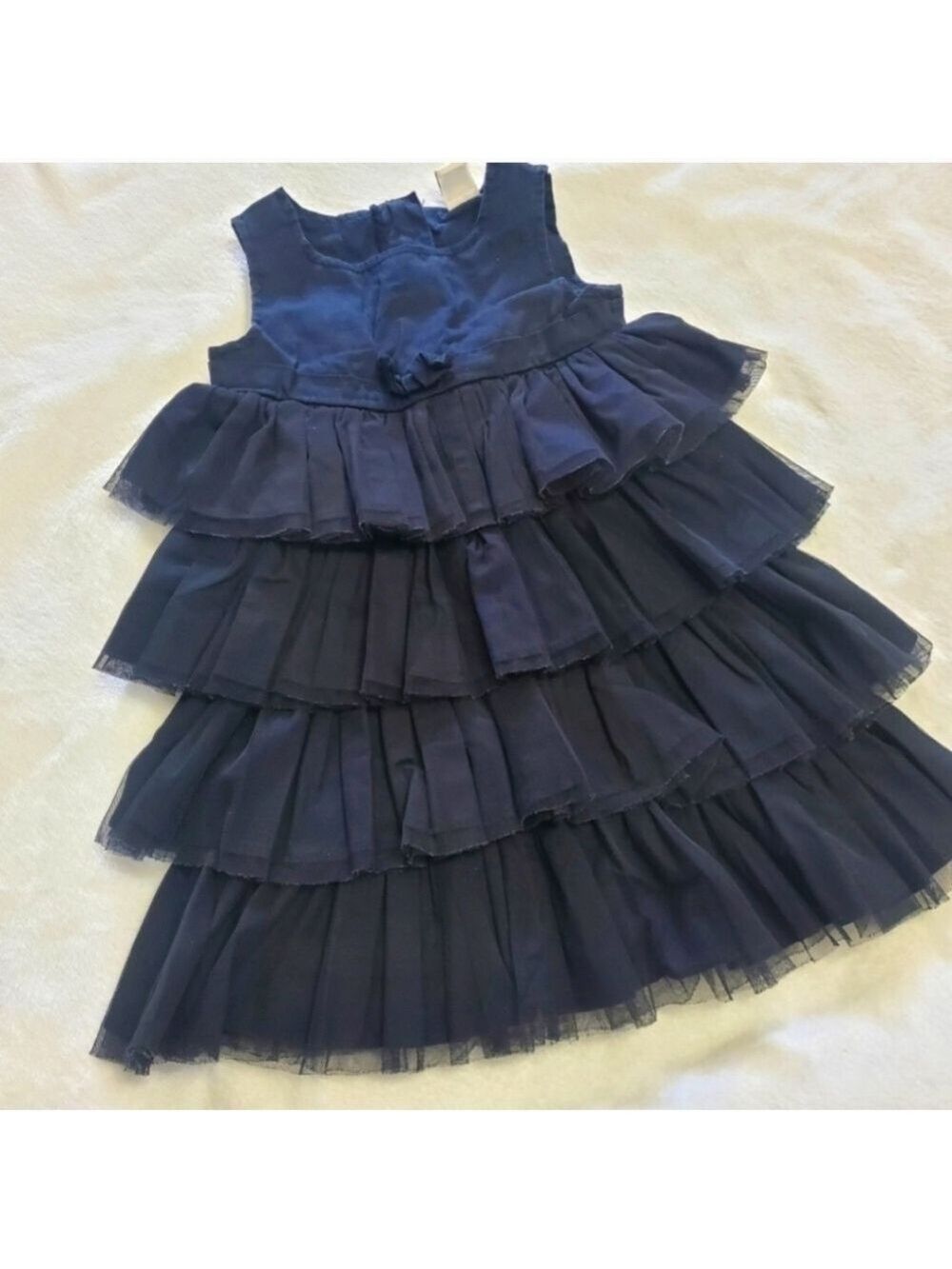 Black Tulle Layered Sleeveless Dress